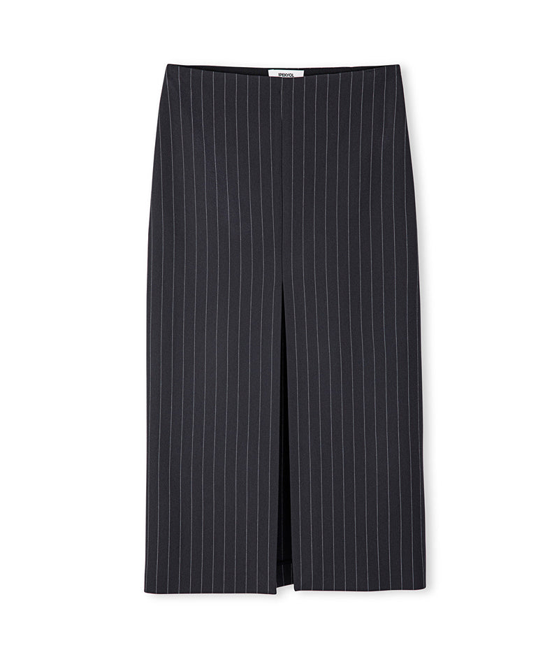 Ipekyol Striped Pattern Midi Skirt Anthracite