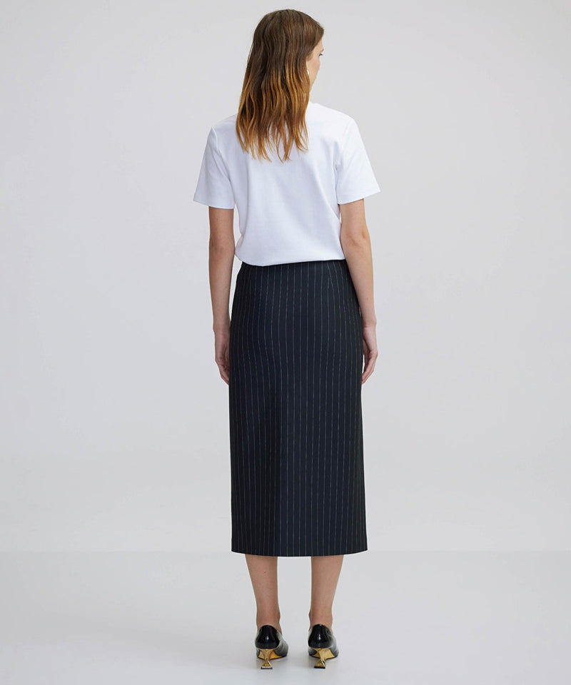 Ipekyol Striped Pattern Midi Skirt Anthracite