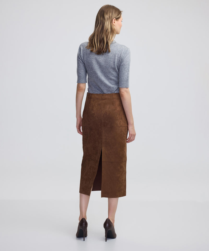 Ipekyol Suede Look Skirt Brown