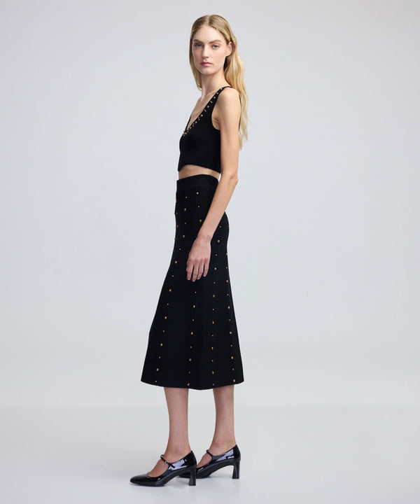 Ipekyol Metallic Printed Skirt Black