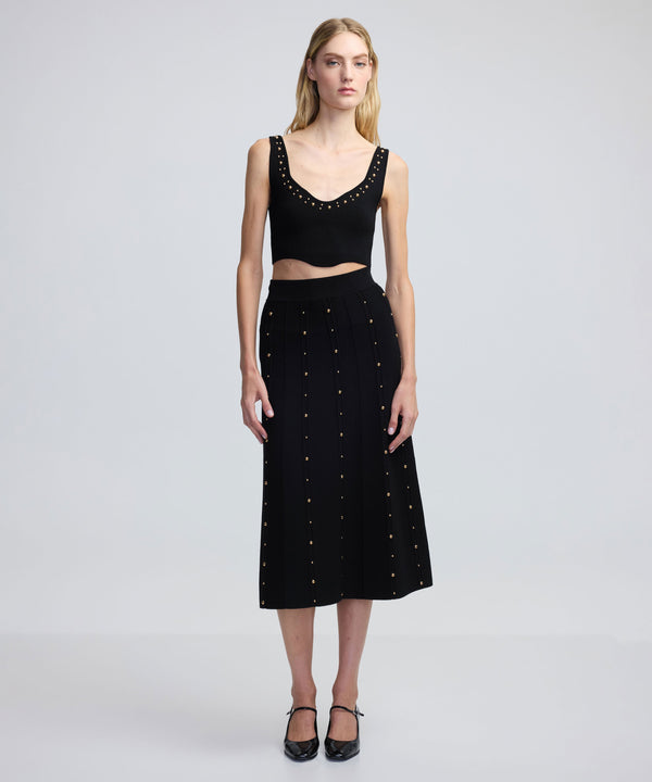 Ipekyol Metallic Printed Skirt Black