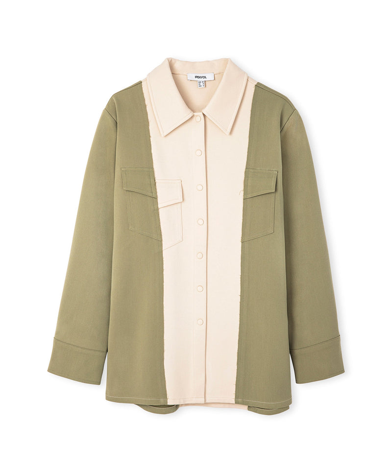 Ipekyol Color Block Shirt Jacket Light Khaki