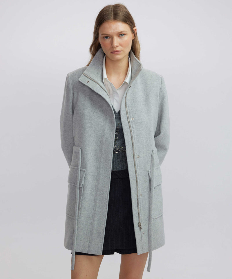 Ipekyol Coat With Wide Pockets And Belt Grey