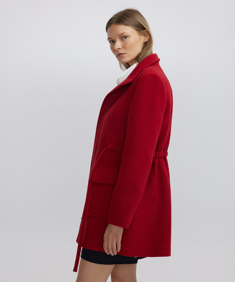 Ipekyol Coat With Wide Pockets And Belt Red