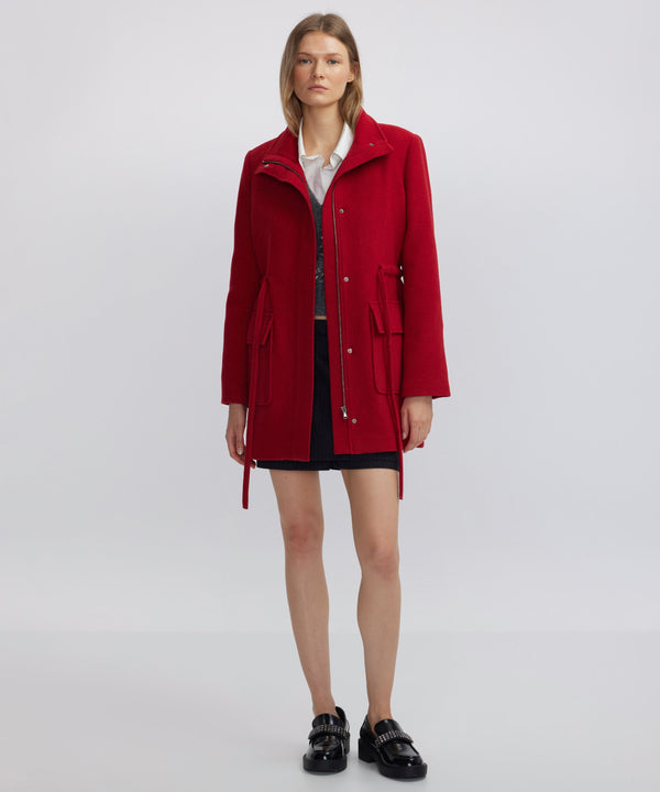 Ipekyol Coat With Wide Pockets And Belt Red