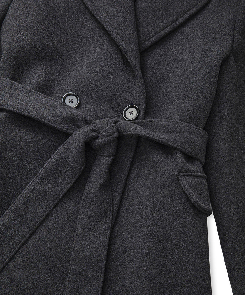 Ipekyol Belted Double Breasted Coat Anthracite