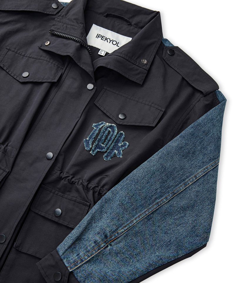 Ipekyol Denim Mix Coat Black