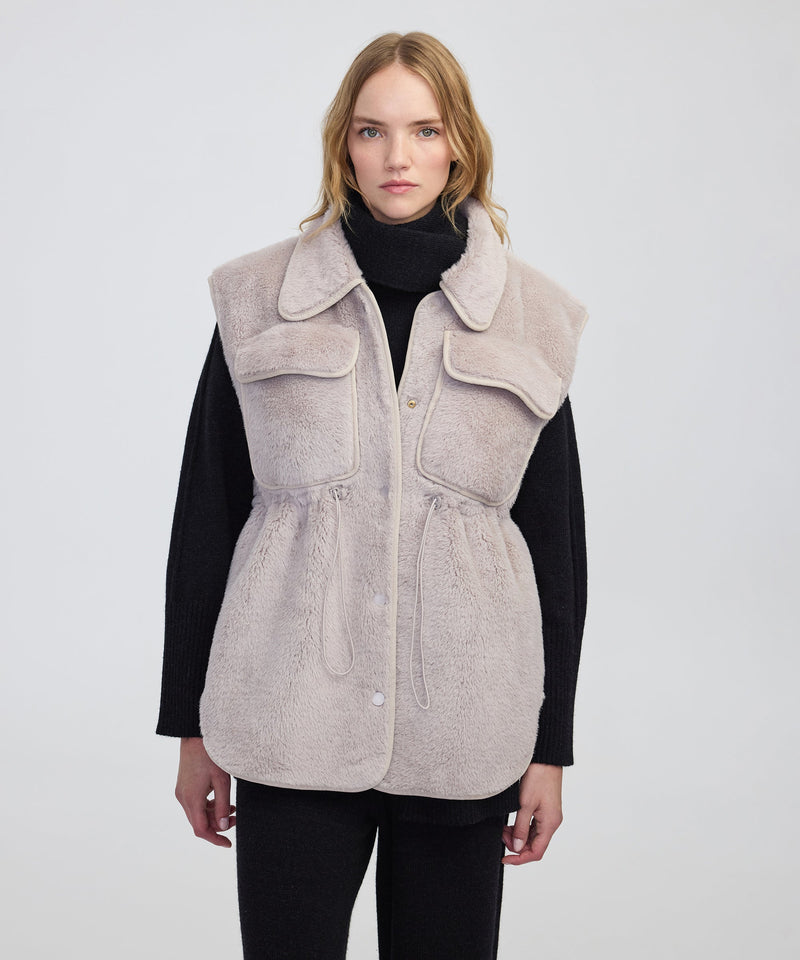 Ipekyol Faux Fur Vest Light Grey