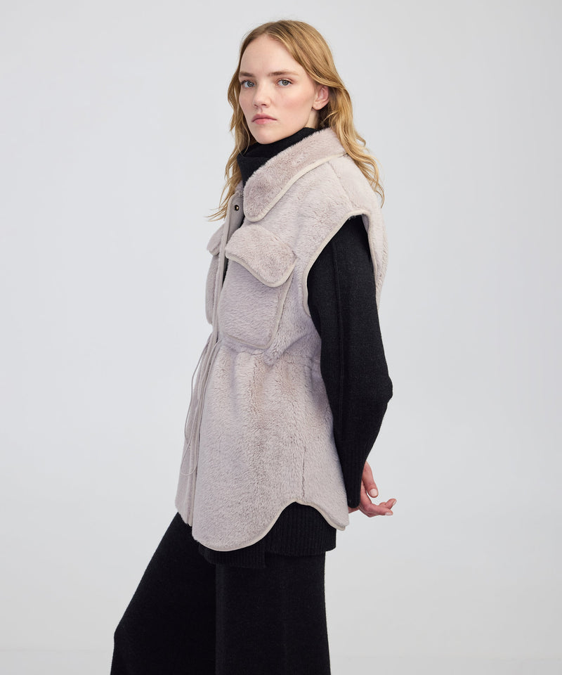 Ipekyol Faux Fur Vest Light Grey