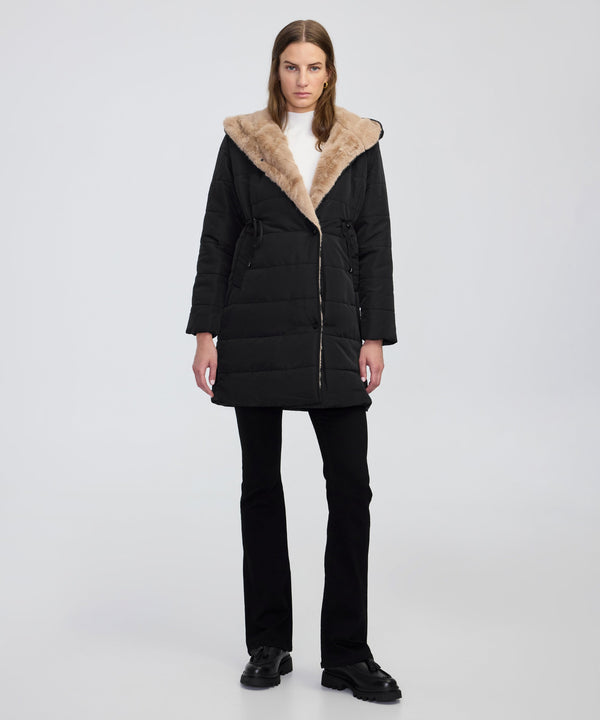 Ipekyol Color Block Jacket With Faux Fur Black