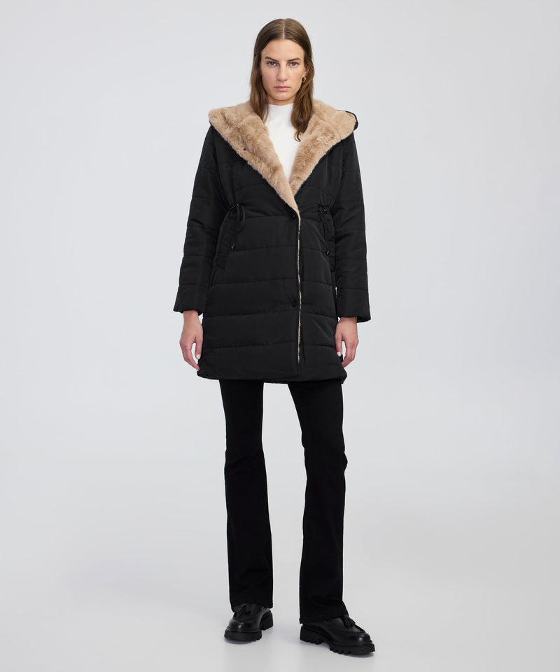 Ipekyol Color Block Jacket With Faux Fur Black