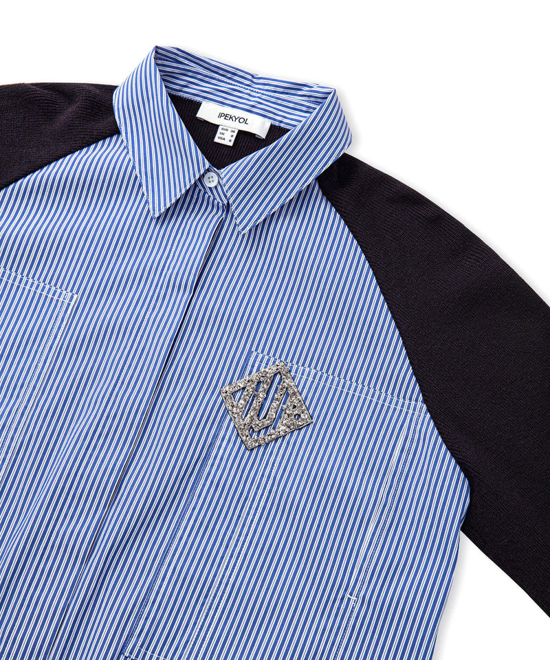 Ipekyol Knitted Mix Striped Shirt Navy