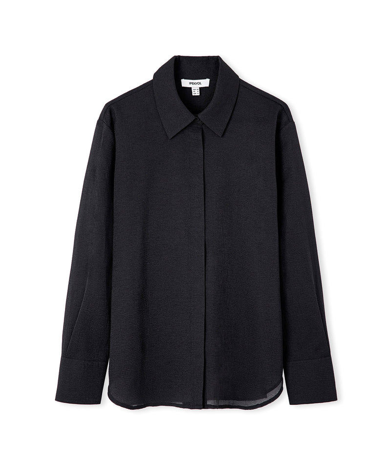 Ipekyol Oversize Shirt With Hidden Placket Black