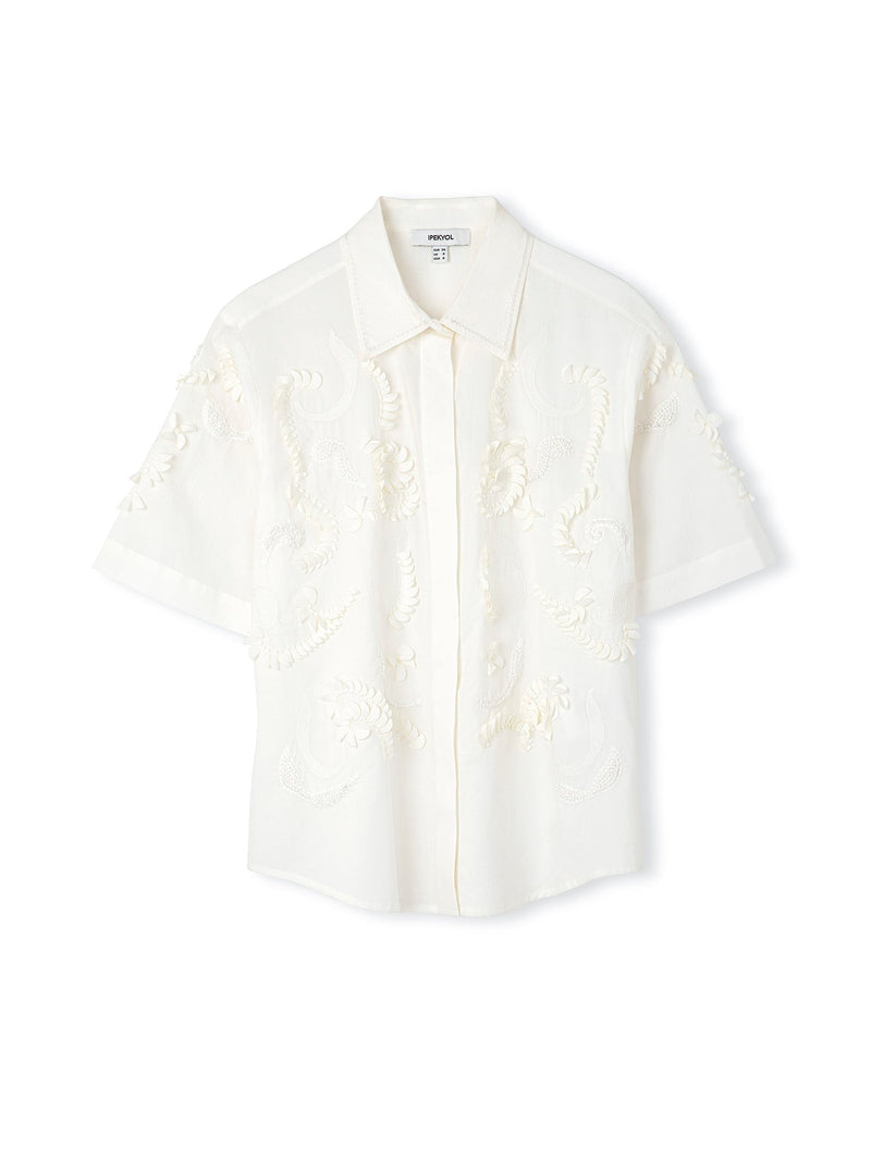 Ipekyol Embroidered Poplin Shirt White