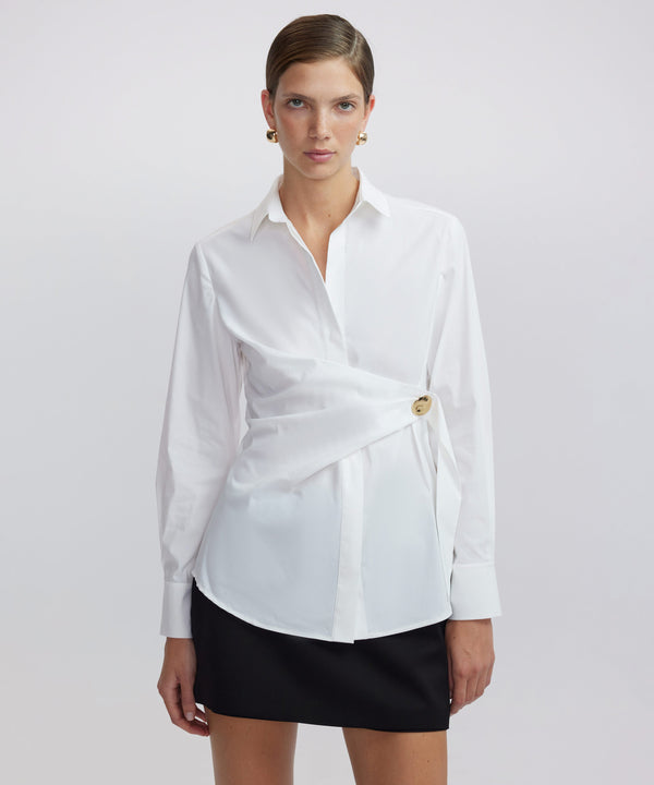 Ipekyol Poplin Shirt With Metal Accessories White