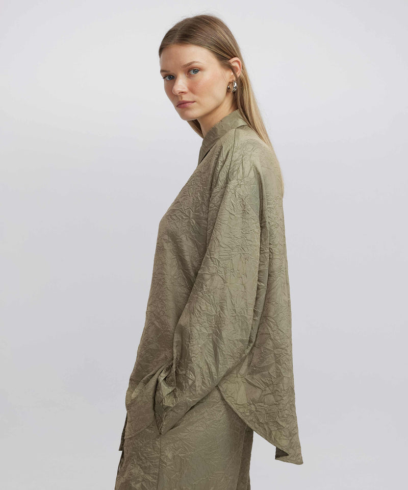 Ipekyol Oversize Textured Shirt Khaki