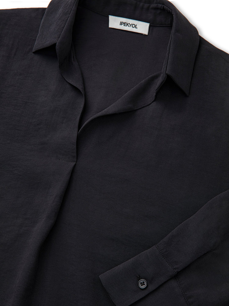 Ipekyol Shirt Collar Basic Blouse Black