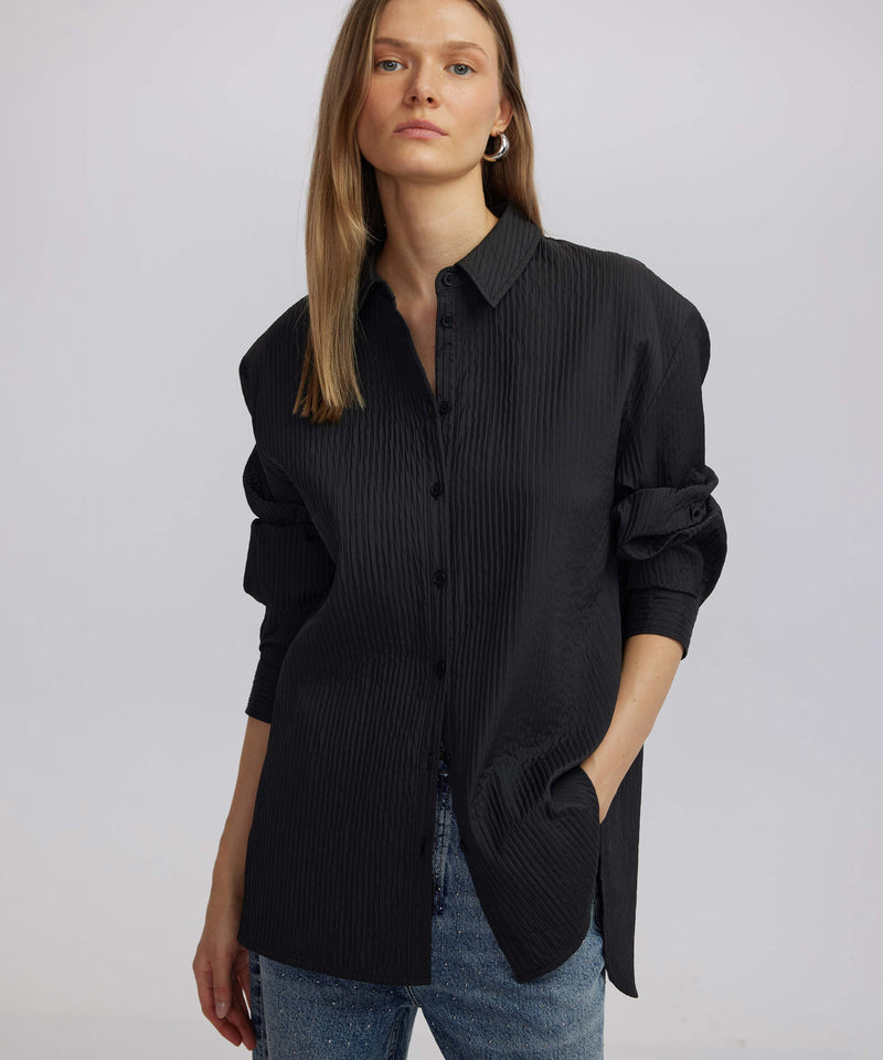 Ipekyol Textured Oversize Shirt Black