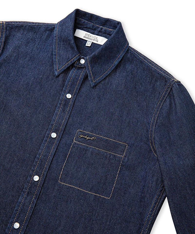 Ipekyol Denim Shirt With Metal Accessories Dark Indigo