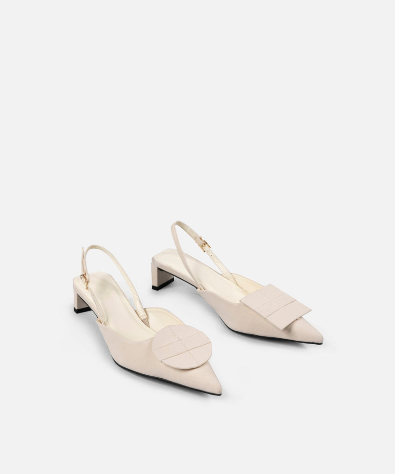 Ipekyol Asymmetrical Figured High Heels Beige