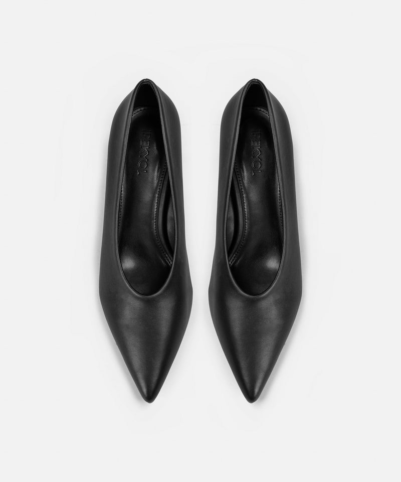 Ipekyol Leather Look Pointed Toe High Heel Shoes Black