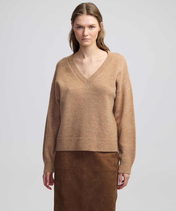 Ipekyol V-Neck Basic Knitwear Camel