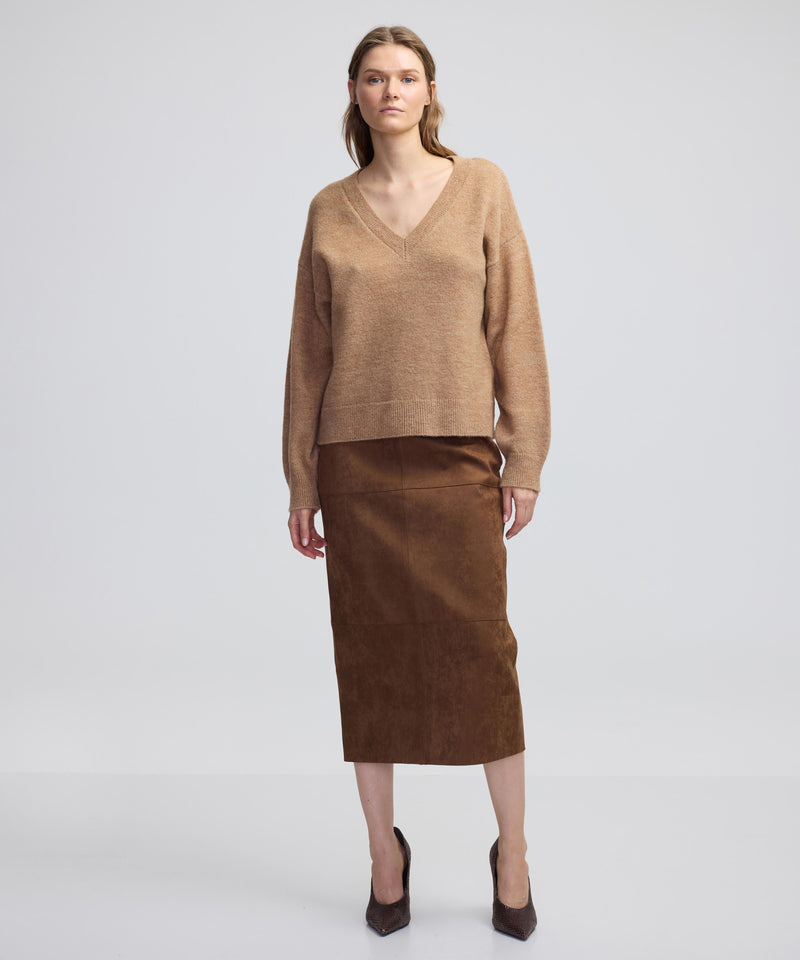 Ipekyol V-Neck Basic Knitwear Camel