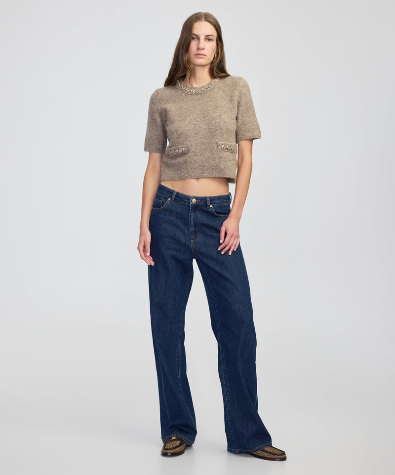 Ipekyol Mixed Stone-Embellished Knit Mink