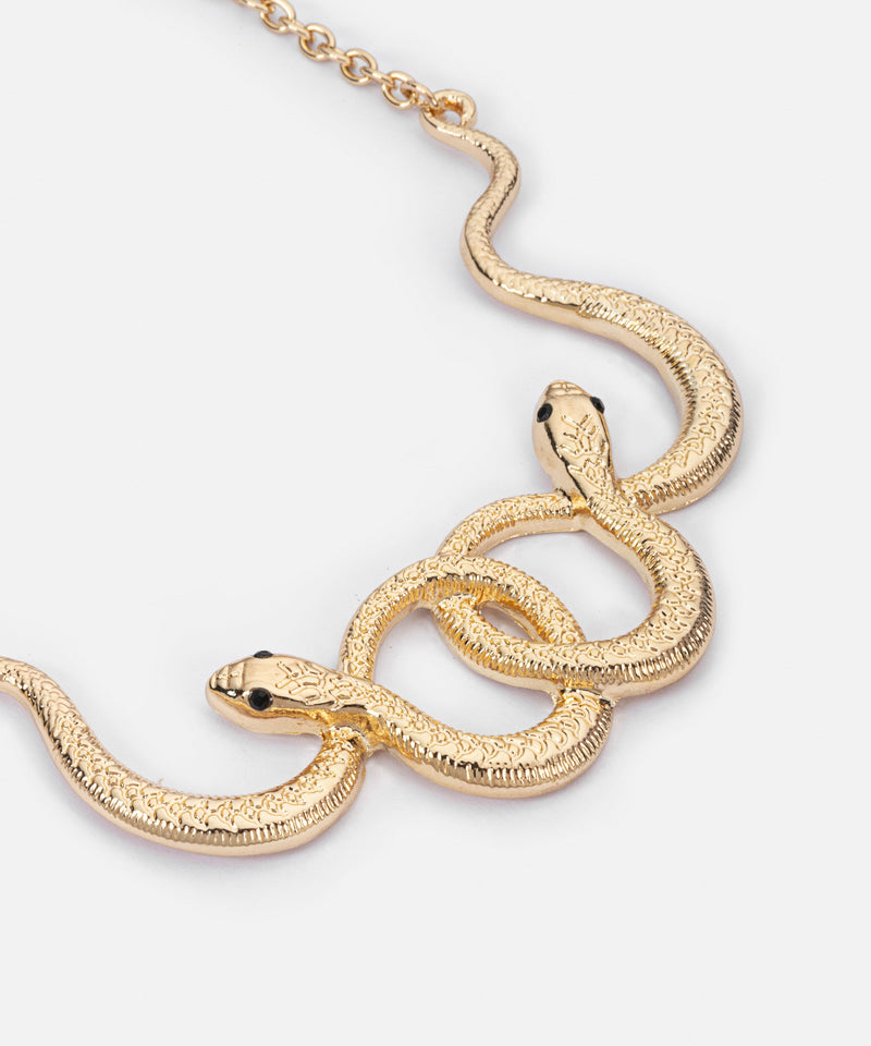 Ipekyol Snake Figured Metal Chain Necklace Gold