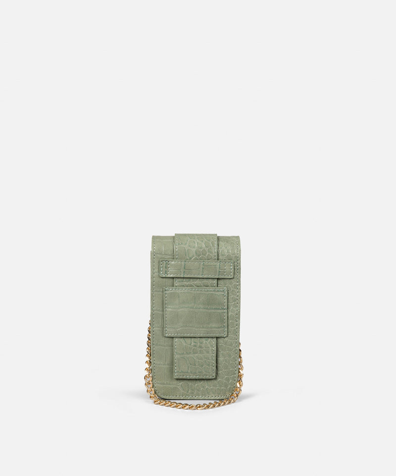 Ipekyol Crocodile Skin Pattern Mini Bag Green