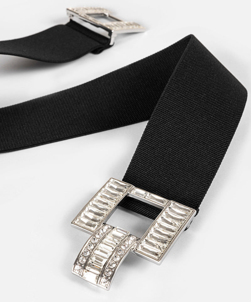 Ipekyol Belt With Crystal Stone Buckle Black