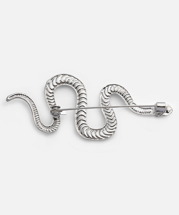 Ipekyol Snake Figured Metal Brooch Silver