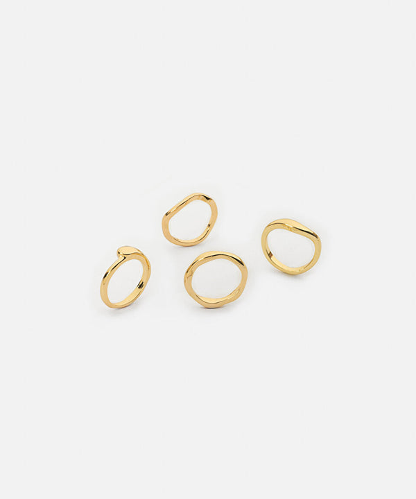 Ipekyol Metal Ring Set Gold