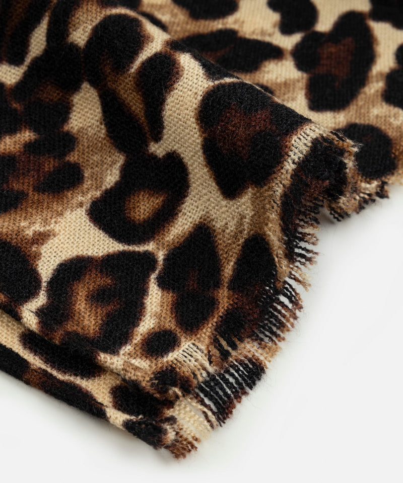 Ipekyol Leopard Pattern Scarf Brown