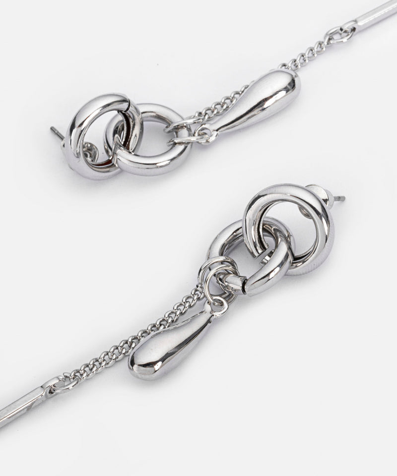 Ipekyol Long Earrings With Interlocking Hoops Silver