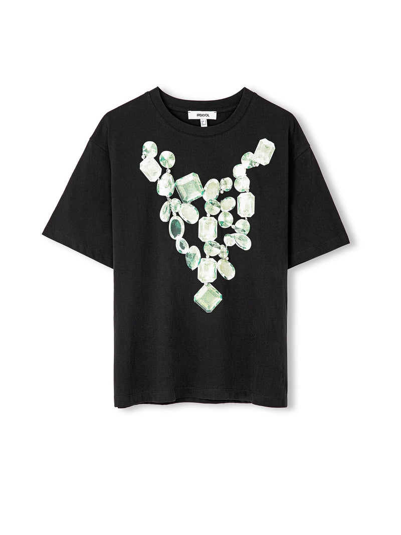 Ipekyol Printed And Embroidered T-Shirt Black