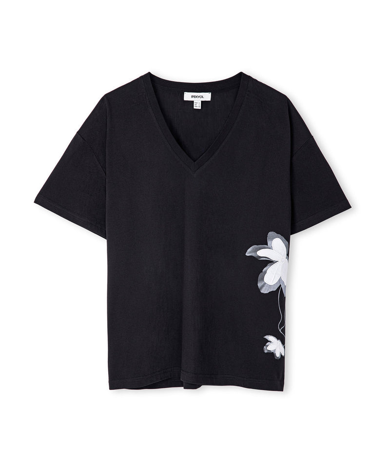 Ipekyol Printed And Embroidered T-Shirt Black