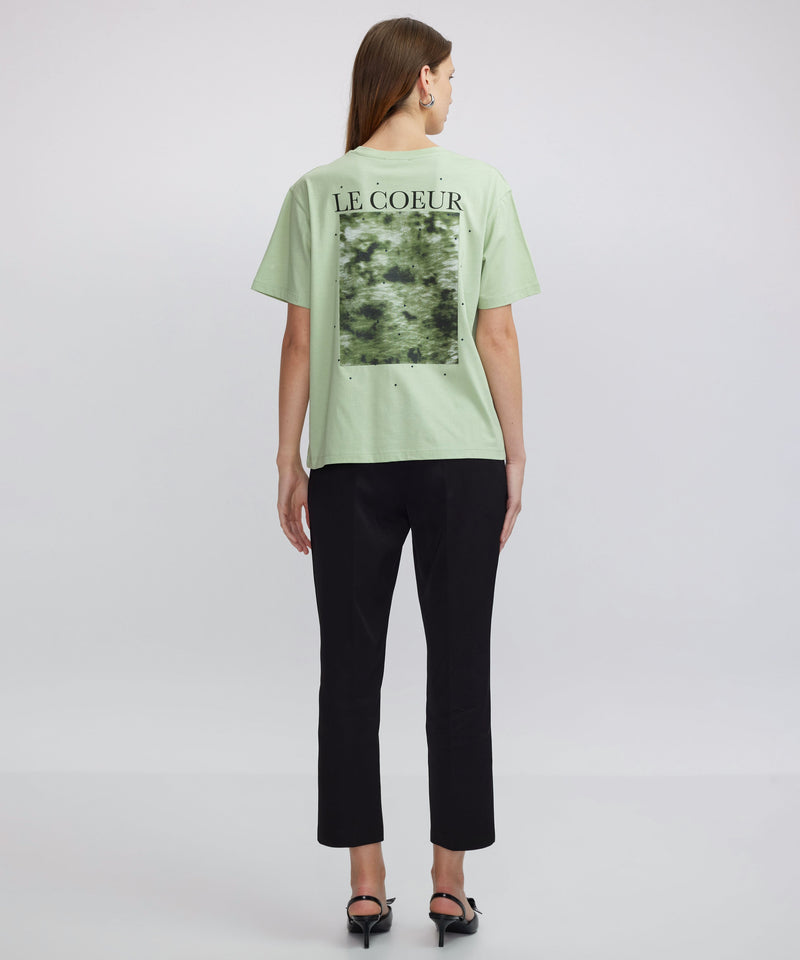 Ipekyol Hotfix And Slogan Printed T-Shirt Green