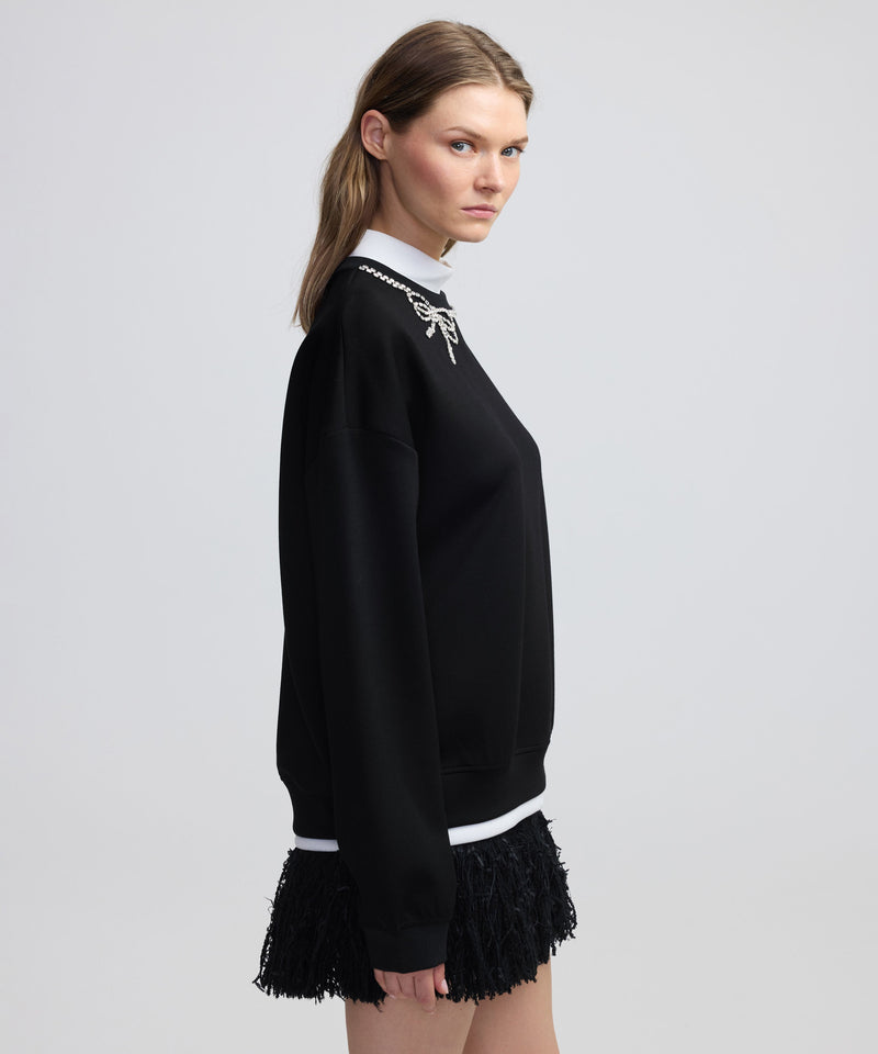 Ipekyol Bow Embroidered Sweatshirt Black