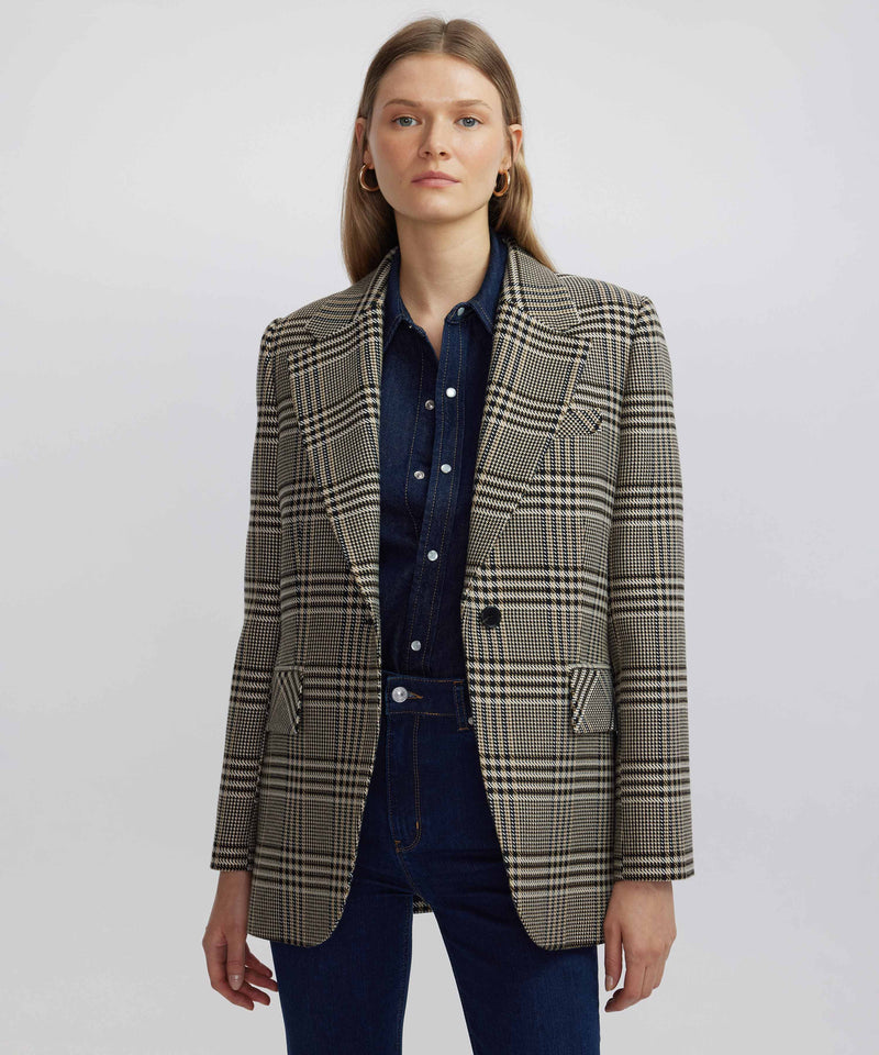 Ipekyol Houndstooth Pattern Blazer Natural