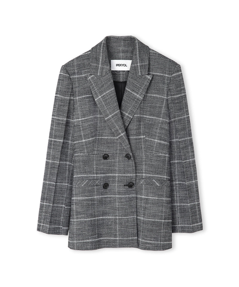 Ipekyol Plaid Pattern Blazer Grey