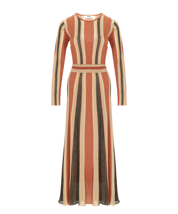 Ipekyol Color-Block Lurex Knit Maxi Dress Brick