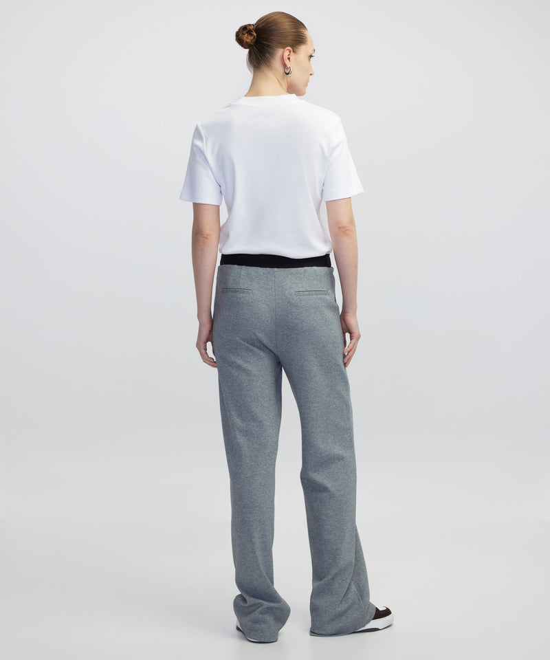 Ipekyol Mixed Media Color-Block Trousers Grey Melange