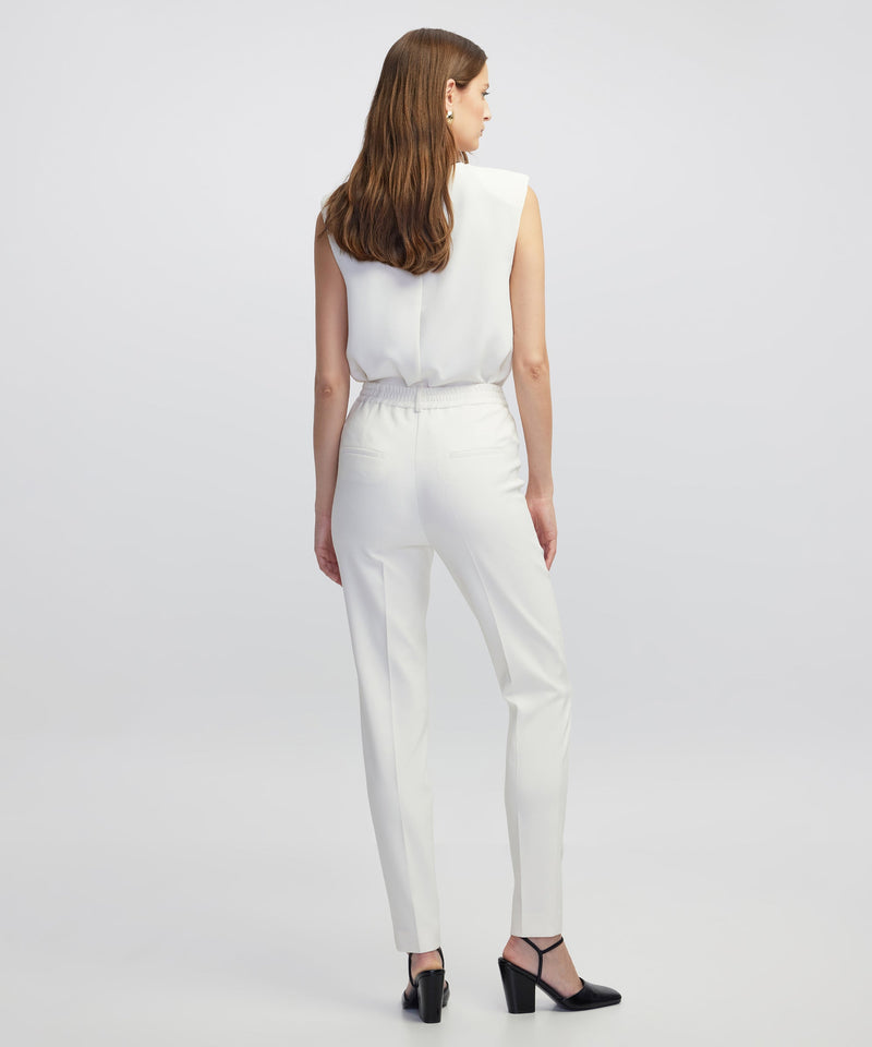 Ipekyol Elastic-Back Skinny Trousers Cream