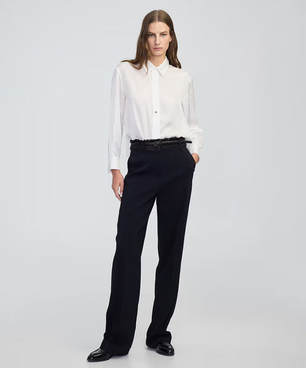 Ipekyol Mixed Straight-Leg Trousers Black