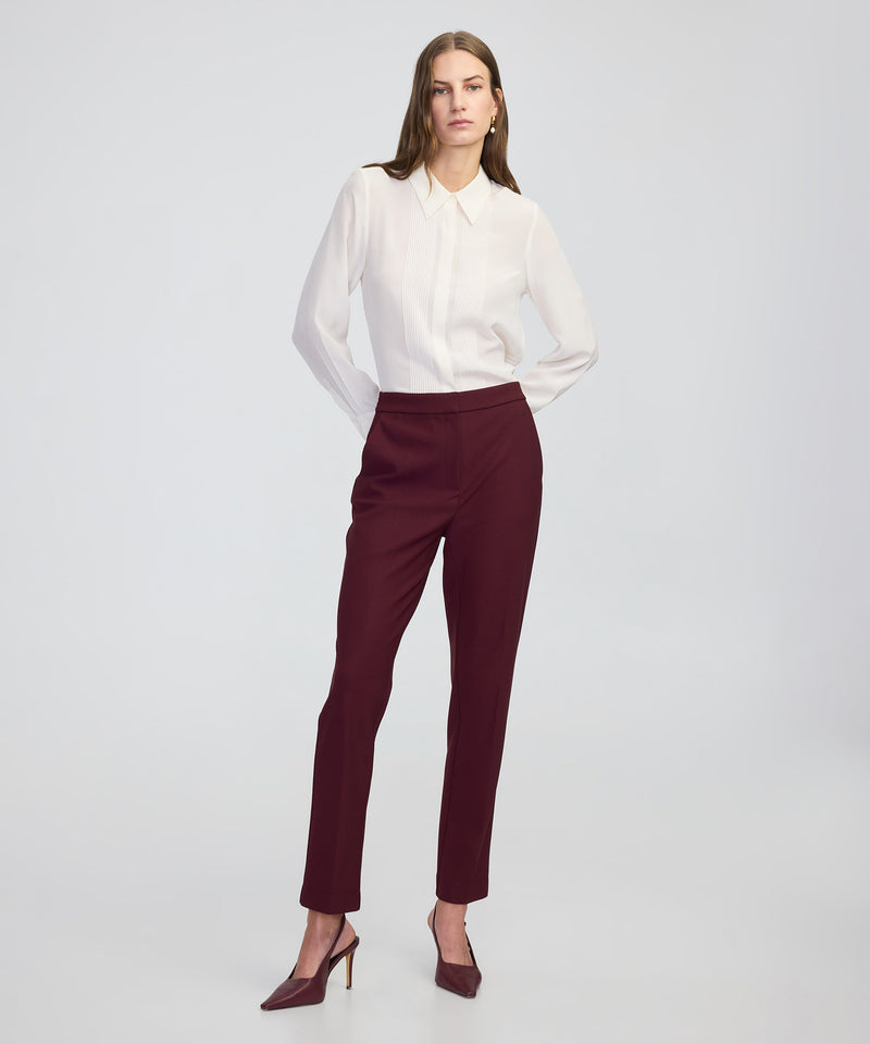 Ipekyol Elastic-Back Cigarette Trousers Bordoux