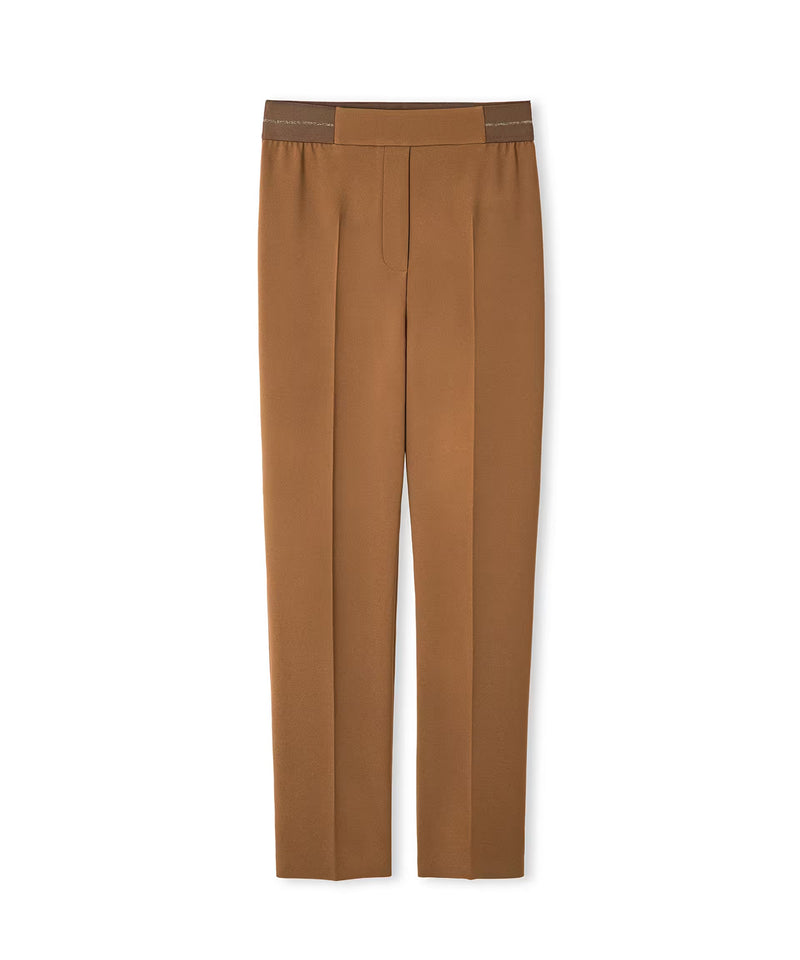 Ipekyol Metallic Stripe Skinny Trousers Camel