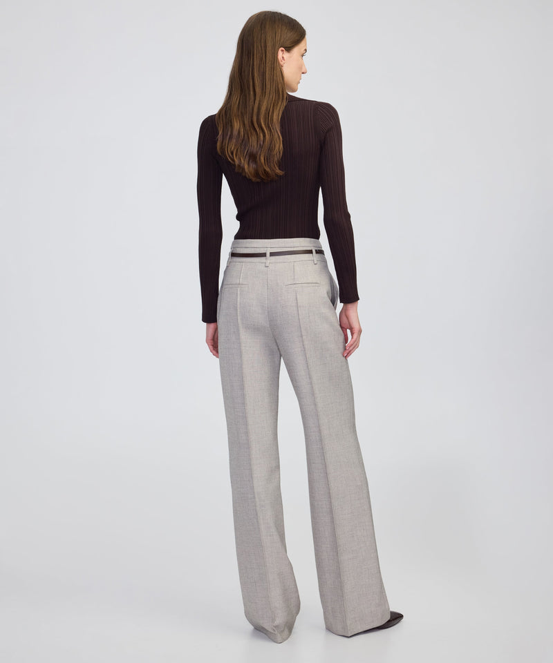 Ipekyol Belted Wide-Leg Trousers Light Beige