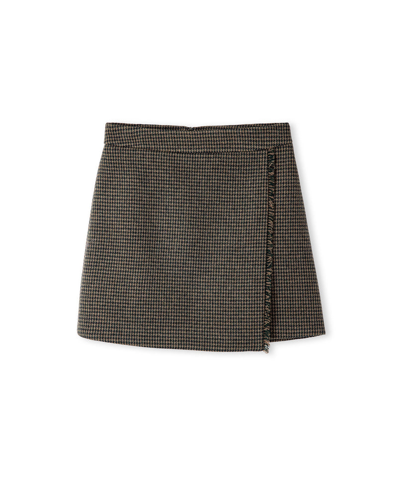 Ipekyol Houndstooth Mini Skirt Khaki
