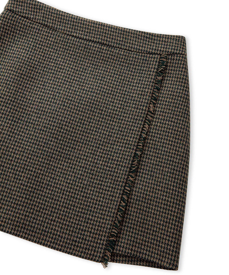 Ipekyol Houndstooth Mini Skirt Khaki